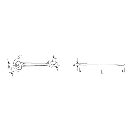 STAHLWILLE double open-end spanner MOTOR 10 4 x 5 mm length 100 mm ( 4000826141 )