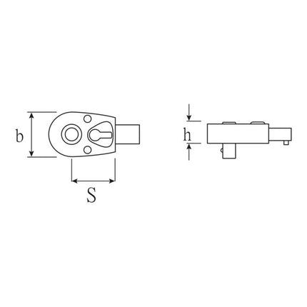 STAHLWILLE Einsteck-Hebel-Umschaltknarre 725QR/10 1/2 ″ 9 x 12 mm ( 4000826590 )