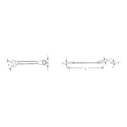 STAHLWILLE Clé mixte à cliquet OPEN-RATCH 17 ouverture de clé 8 mm longueur 144 mm ( 4000826063 )