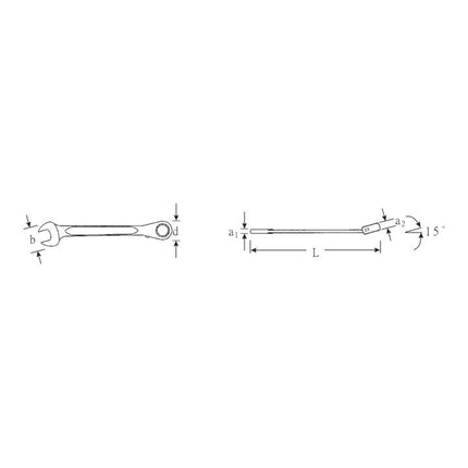 STAHLWILLE Maulringratschenschlüssel OPEN-RATCH 17 Schlüsselweite 16 mm Länge 215 mm ( 4000826071 )