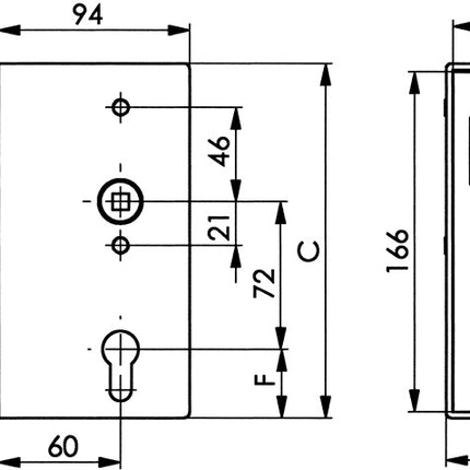 AMF lock case 140UNIG DIN left / right ( 3000251267 )