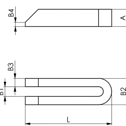Pinza de horquilla AMF DIN 6315B ancho de ranura 22 mm ( 4000603051 )