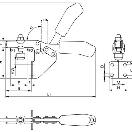 Morsetto orizzontale AMF n. 6833 misura 2 ( 4123660120 )