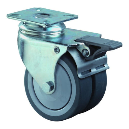 BS ROLLEN Double swivel castor with total brakes 75 mm 80 kg ( 3000275277 )