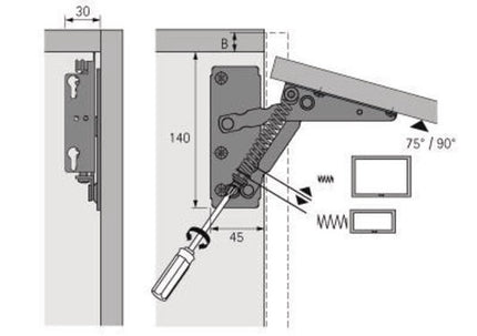Raccordo di sollevamento HETTICH Ascensore, 180 N acciaio nichelato ( 3000271817 )