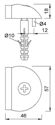 Odbojnik drzwiowy KWS 2001.31 Wysokość 18 mm ( 3000258199 )