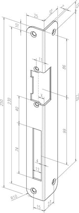Frontale angolare ASSA ABLOY 324 spessore 3 mm ( 3324034047 )