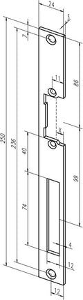 ASSA ABLOY Frontale piatto 338 canting in acciaio zincato ( 3324034043 )