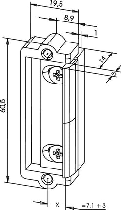 ASSA ABLOY Remplacement de gâche électrique 1410 universel ( 3000251805 )
