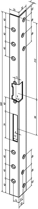 Frontale angolare di sicurezza ASSA ABLOY 312 Lunghezza 500 mm Spessore 2 mm ( 3324034024 )