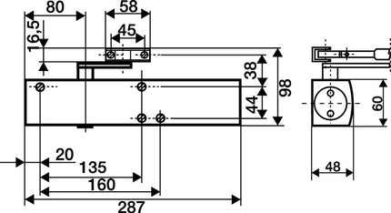 GEZE chiudiporta a forbice TS 4000 bianco 9016 EN 1-6 ( 3000255074 )
