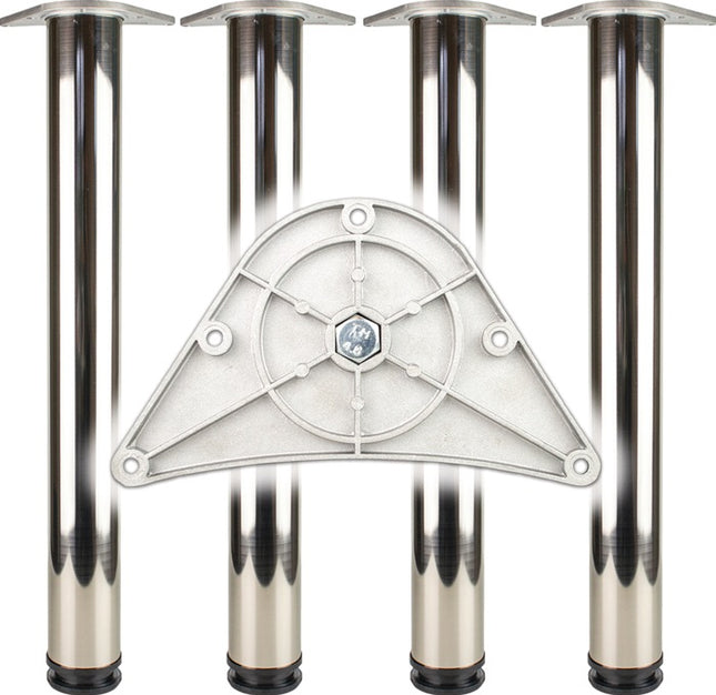 BMB table leg set polished chrome 60 mm height 870 mm ( 3000273147 )