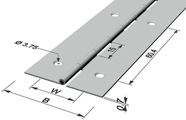 PG rod hinge Hinge width open 32 mm Material thickness 0.7 mm ( 3000272006 )