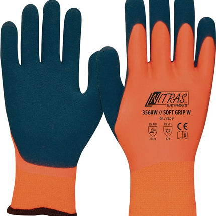 NITRAS cold protection gloves SOFT GRIP W size 8 orange/dark blue ( 8000235056 )