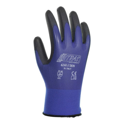 Guantes NITRAS Skin talla 10 azul/negro ( 4000371541 )