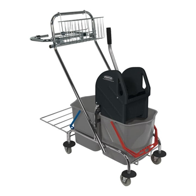 Carro de limpieza SPRINTUS Cubo 2 x 17 l, prensa, cesta de almacenamiento ( 9000472004 )