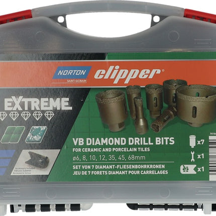 NORTON CLIPPER Custodia per la foratura delle piastrelle Extreme VB 6/8/10/12/35/45/68 mm ( 4000818795 )