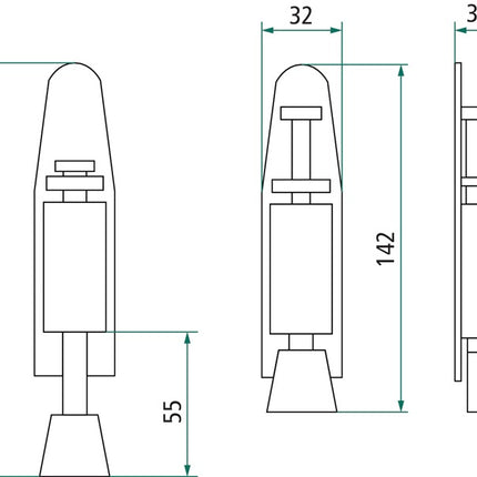 Soporte de puerta INTERSTEEL 0035.4440 acero inoxidable mate ( 3000210971 )