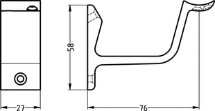 HERMETA handrail support 3552 aluminium silver anodised ( 3000283344 )