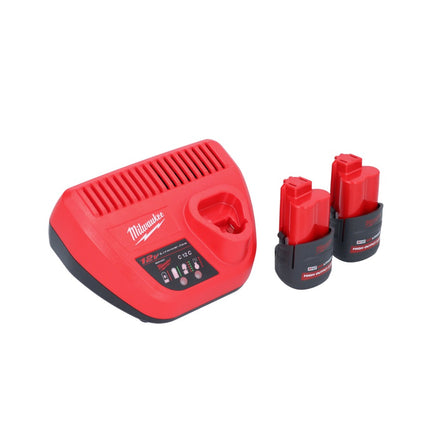 Milwaukee M12 FHIR14-252 carraca a batería 12 V 47 Nm 1/4" sin escobillas + 2x batería 2,5 Ah + cargador