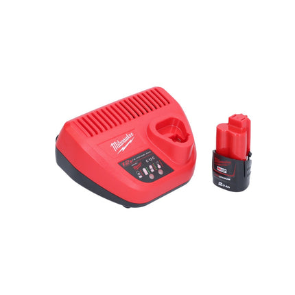 Pinza a batteria Milwaukee M12 BCST-201 12 V 19 x 25,4 mm + 1x batteria ricaricabile 2,0 Ah + caricatore