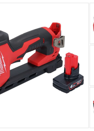 Pinza a batteria Milwaukee M12 BCST-401 12 V 19 x 25,4 mm + 1x batteria ricaricabile 4,0 Ah - senza caricabatterie