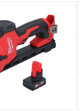 Pinza a batteria Milwaukee M12 BCST-601 12 V 19 x 25,4 mm + 1x batteria ricaricabile 6,0 Ah - senza caricabatterie
