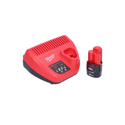 Milwaukee M12 BDC8-201C Akku Rohrreinigungsgerät 12 V + 1x Akku 2,0 Ah + Ladegerät + Spirale + Eimer