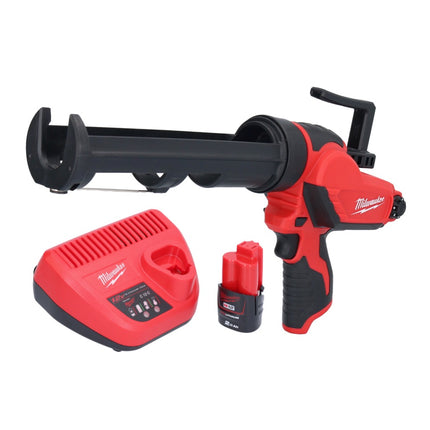 Milwaukee M12 PCG/310-201 cordless cartridge press 12 V 310 ml + 1x battery 2.0 Ah + charger