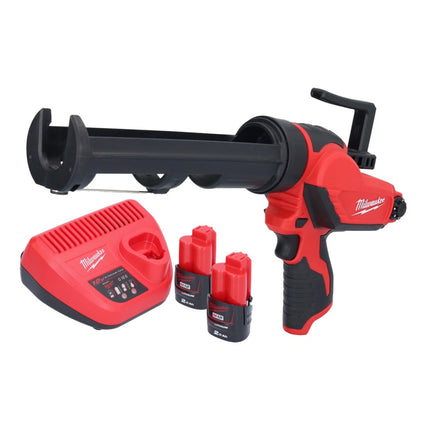 Pistola de cartuchos a batería Milwaukee M12 PCG/310-202 12 V 310 ml + 2x baterías 2,0 Ah + cargador