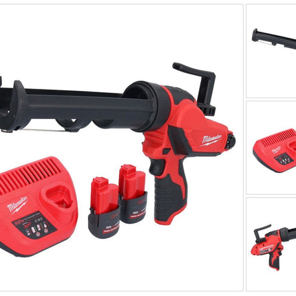 Milwaukee M12 PCG/310-252 cordless cartridge gun 12 V 310 ml + 2x battery 2.5 Ah + charger