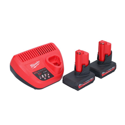 Milwaukee M12 PCG/310-502 cordless cartridge gun 12 V 310 ml + 2x battery 5.0 Ah + charger
