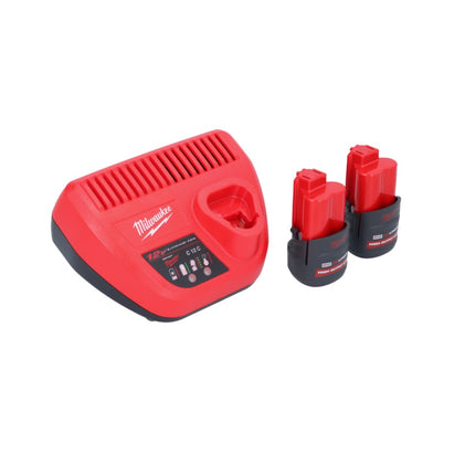Milwaukee M12 BIW38-252 Avvitatore a impulsi a batteria 12 V 135 Nm 3/8" + 2x batteria ricaricabile 2,5 Ah + caricatore