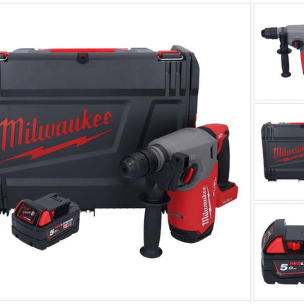 Milwaukee M18 ONEFHX-501X Martello combinato a batteria 18 V 2,5 J SDS-Plus Brushless + 1x batteria ricaricabile 5,0 Ah + scatola HD - senza caricatore