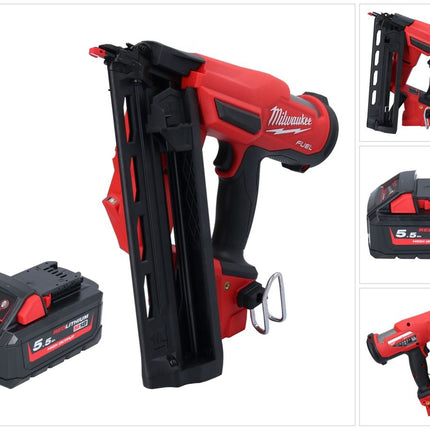 Milwaukee M18 FN16GA-551 Chiodatrice a batteria 18 V 32 - 64 mm brushless + 1x batteria 5,5 Ah - senza caricabatterie