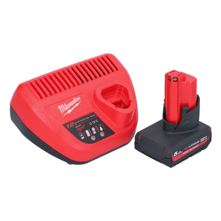 Amoladora puntual a batería Milwaukee M12 FDSS-501X 12 V 88,8 x 63,5 mm sin escobillas + 1x batería 5,0 Ah + cargador + caja HD