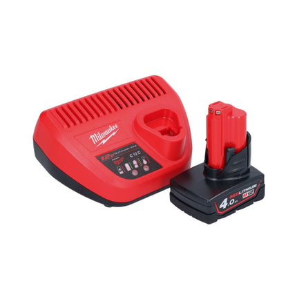 Milwaukee M12 FTB-401 Ponceuse à pneu sans fil 12 V 7/16'' Hex Brushless + 1x batterie 4.0 Ah + chargeur