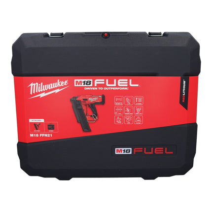 Clavadora a batería Milwaukee M18 FFN21-801C 18 V 50 - 90 mm sin escobillas + 1x batería 8,0 Ah + cargador + estuche