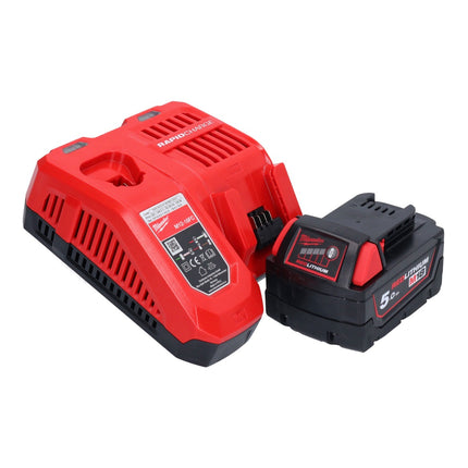 Amoladora recta a batería Milwaukee M18 FDGROVPDB-501X 18 V sin escobillas + 1x batería 5.0 Ah + cargador + caja HD