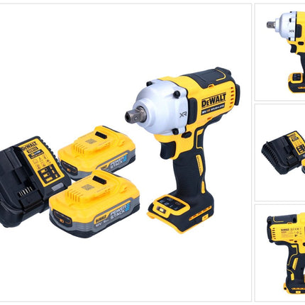 Llave de impacto a batería DeWalt DCF 892 H2 18 V 812 Nm 1/2" sin escobillas + 2x batería Powerstack 5,0 Ah + cargador
