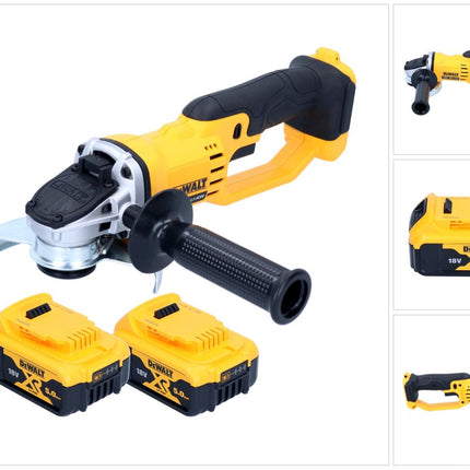 DeWalt DCG 412 N Akku Winkelschleifer 18 V 125 mm + 2x Akku 5,0 Ah - ohne Ladegerät