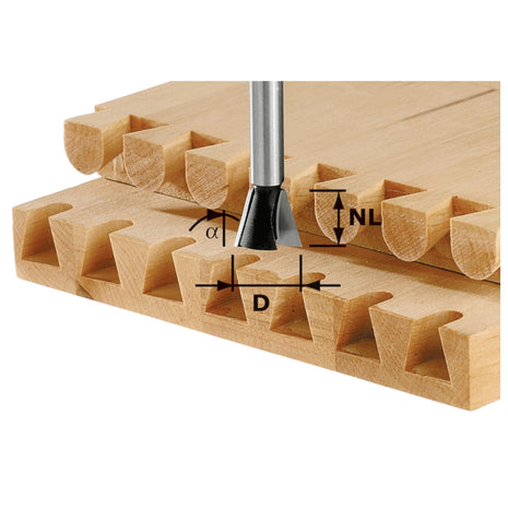 Festool HS S8 D20/17/15° Burr tine cutter 20 x 17 x 49 x 8 mm 15° ( 490995 ) for routers