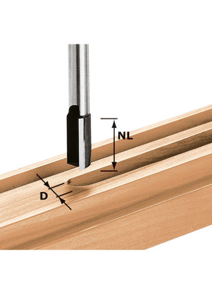 Festool HW S8 D15/20 fresa per scanalature 15 x 20 x 60 x 8 mm ( 490965 ) per frese OF 900, OF 1000, OF 1010, OF 1010 R, OF 1400, OF 2000, OF 2200