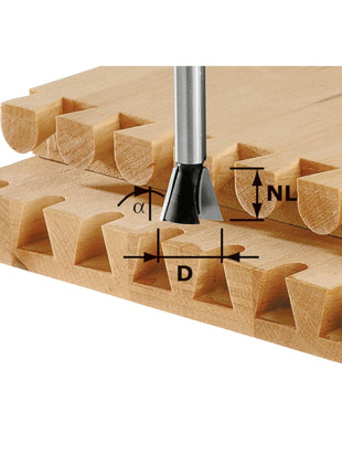 Festool HS S8 D13.8/13.5/15° Burr tine cutter 13.8 x 13.5 x 46 x 8 mm 15° ( 490991 ) for routers