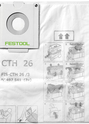 Festool FIS-CTH 26/3 Bezpieczny worek filtrujący 24 l klasa pyłu H 3 szt. ( 497541 ) do odkurzacza mobilnego CTH 26