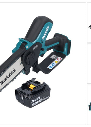Makita DUC 150 G01 tronçonneuse à chaîne sans fil 18 V 15 cm Brushless + 1x batterie 6,0 Ah - sans chargeur