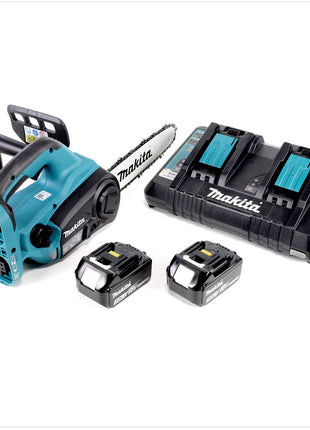 Makita DUC 252 PF2 Akku Kettensäge 36V ( 2x18V ) 25 cm + 2x 3,0 Ah Akku + Doppelladegerät - Toolbrothers