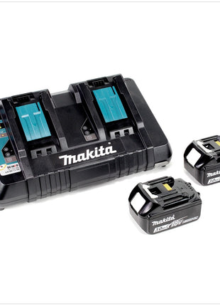 Makita DUC 252 PF2 Akku Kettensäge 36V ( 2x18V ) 25 cm + 2x 3,0 Ah Akku + Doppelladegerät - Toolbrothers