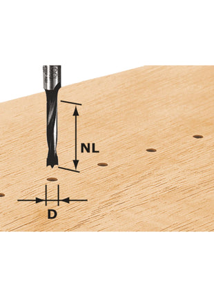 Festool HW D3/16 punta per tassello 3 x 16 x 55 x 8 mm ( 491065 ) per fresatrice OF 900, OF 1000, OF 1010, OF 1010 R, OF 1400