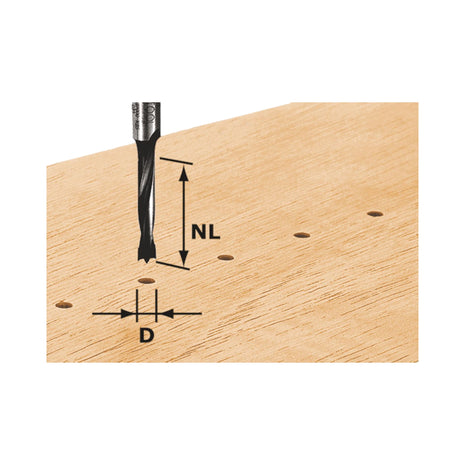 Festool HW D3/16 punta per tassello 3 x 16 x 55 x 8 mm ( 491065 ) per fresatrice OF 900, OF 1000, OF 1010, OF 1010 R, OF 1400